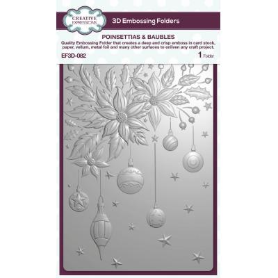 Creative Expressions 3D Embossing Folder - Poinsettias & Baubles