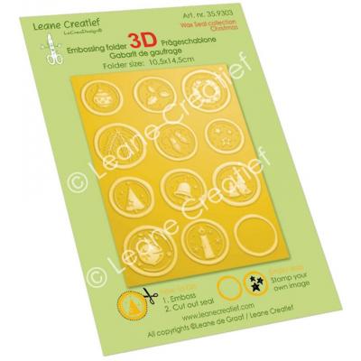 Leane Creatief Wax Seal Collection 3D Embossing Folder -  Christmas
