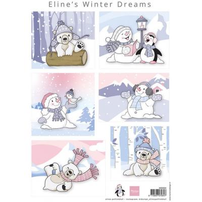 Marianne Design Decoupage Sheet A4 - Eline's Winter Dreams