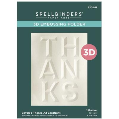 Spellbinders Embossing Folder - Beveled Thanks