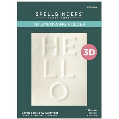 Spellbinders Embossing Folder - Beveled Hello