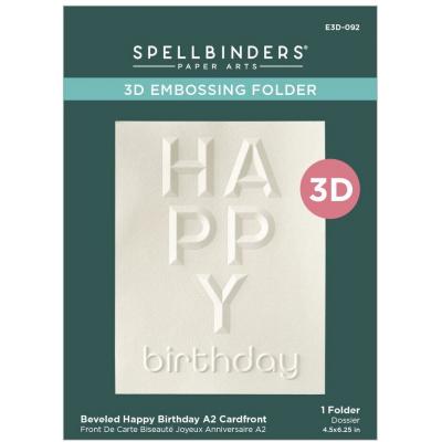 Spellbinders Embossing Folder - Beveled Happy Birthday
