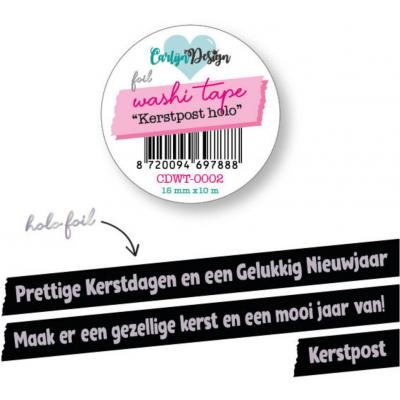 CarlijnDesign Washi Tape - Kerstpost Holo (NL)