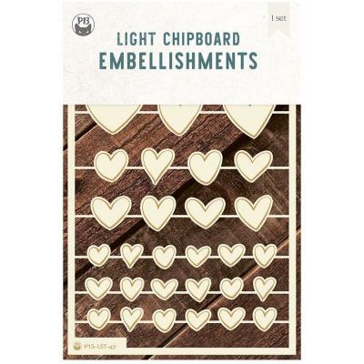 Piatek13 Love Stories - Light Chipboard Embellishments