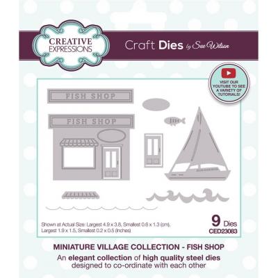 Creative Expressions By Sue Wilson Craft Dies - Miniature Village Fish Shop
