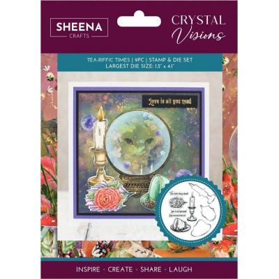 Crafter's Companion Crystal Visions Stamp & Die - Tea-riffic Times