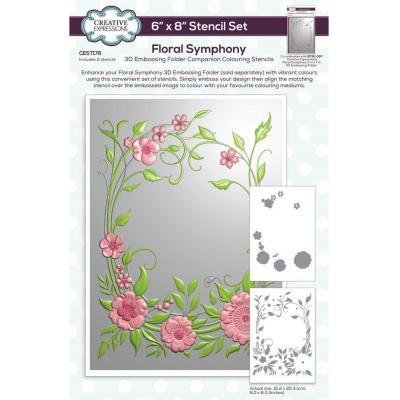 Creative Expressions Companion Colouring Stencil -  Floral Symphony