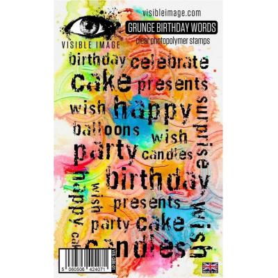 Visible Image Stempel - Grunge Birthday Words