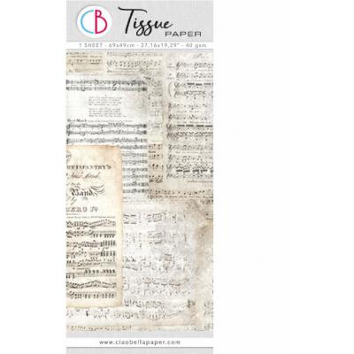 Ciao Bella Tissue Paper - Vintage Music Sheet