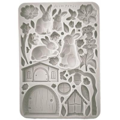 Stamperia Silicon Mould - Rabbit and Flowers