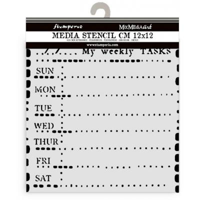 Stamperia Thick Stencil - Diary Weekly Planner