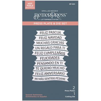 Spellbinders Press Plate & Die Set - Spanish Sentiments