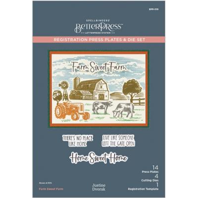 Spellbinders Press Plate & Die Set - Farm Sweet Farm Registration