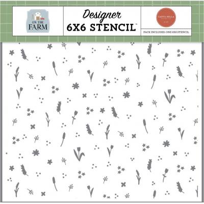 Carta Bella On The Farm Stencil - Farm Fresh Floral