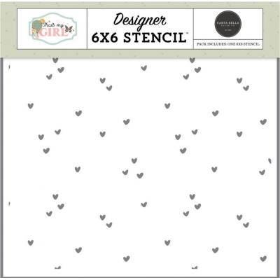 Carta Bella That's My Girl Stencil - My Little Love Hearts
