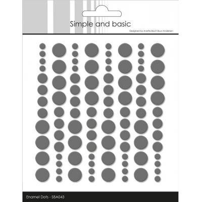 Simple and Basic Adhesive Enamel Dots - Charcoal