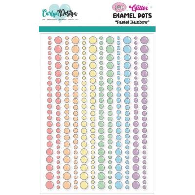 CarlijnDesign Glitter Enamel Dots - Pastel Rainbow