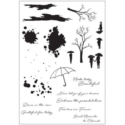 Sizzix by Stacey Park Framelits Die & Stamps - Rainy Day Feeling