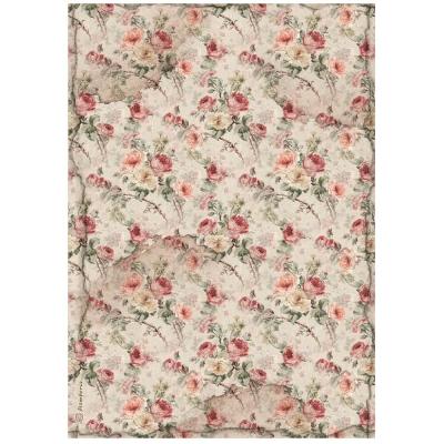Stamperia Rice Paper House of Roses - Fabric