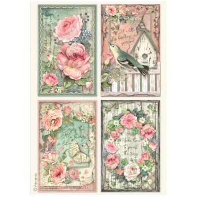 Stamperia Rice Paper House of Roses - 4 Cards