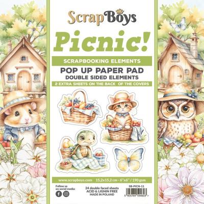 ScrapBoys Paper Pad - Picnic! - Pop Up Paper Pad