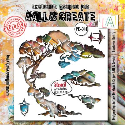 Aall and Create Ethereal Garden Stencil - Lantern Roots