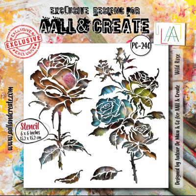 Aall and Create Ethereal Garden Stencil - Wild Rose