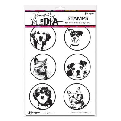Ranger Dina Wakley Media Stempel - Circle Furbabies