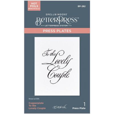 Spellbinders Paper Arts Press Plate - Copperplate To the Lovely Couple