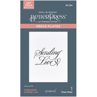 Spellbinders Paper Arts Press Plate - Copperplate Sending Love
