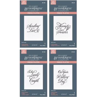Spellbinders Paper Arts BetterPress Bundle - Copperplate On Your Wedding Day Sentiments Bundle