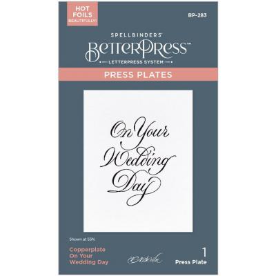 Spellbinders Paper Arts Press Plate - Copperplate On Your Wedding Day