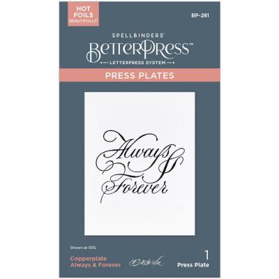 Spellbinders Paper Arts Press Plate - Copperplate Always & Forever