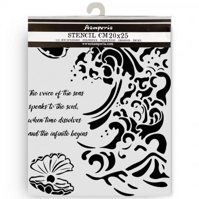 Stamperia Silent Sea Stencil - Wave and Shell