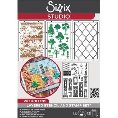Sizzix by Vic Hollins Stempel + Stencil - City Life