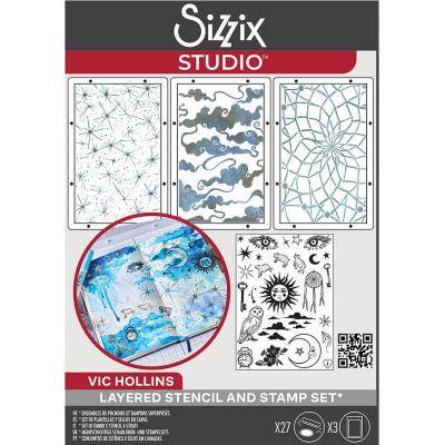 Sizzix by Vic Hollins Stempel + Stencil - Dreamscape