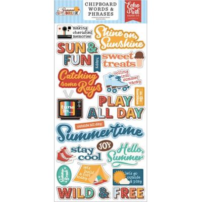 Echo Park Summer Break - Chipboard Word & Phrases