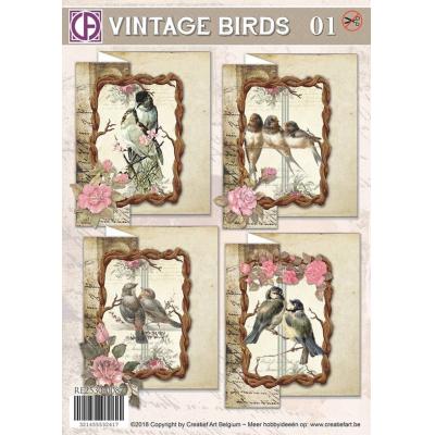 Creatief Art  Vintage Birds 01 Card Kit