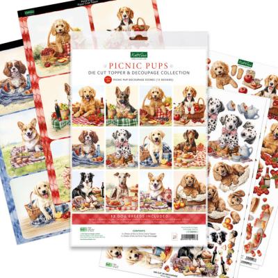Katy Sue Designs Die Cut Topper & Decoupage Collection - Picnic Pups