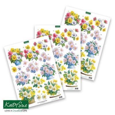 Katy Sue Designs 3D Die-Cuts - Pots Of Flowers