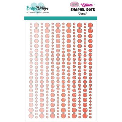 CarlijnDesign Glitter Enamel Dots - Coral
