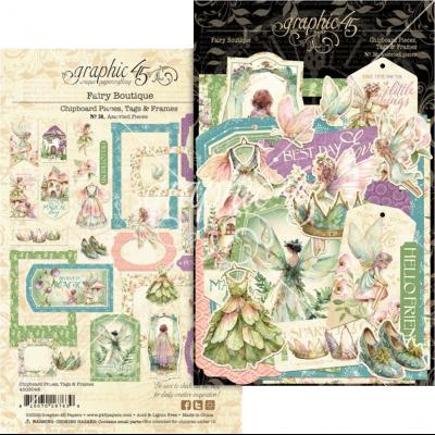 Graphic 45 Fairy Boutique - Chipboard Tags & Frames