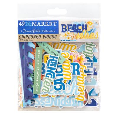 49 and Market Beach Vibes - Chipboard Words
