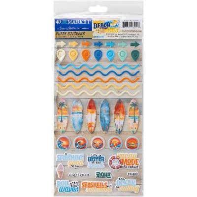 49 and Market Beach Vibes - Puffy Stickers