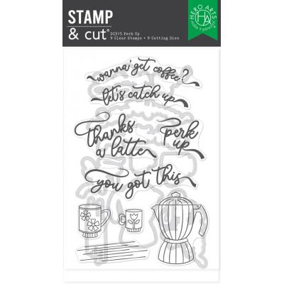 Hero Arts What's Brewing? Stamp & Cut - Perk Up