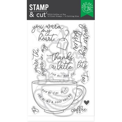 Hero Arts What's Brewing? Stamp & Cut - Coffee Or Tea