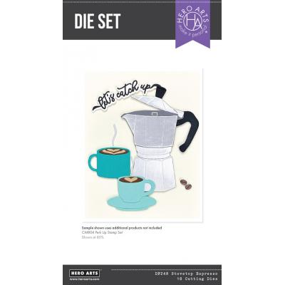 Hero Arts What's Brewing? Die Set - Stovetop Espresso