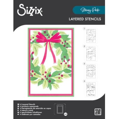 Sizzix Stacey Park Layering Stencil - A Wreath In Time