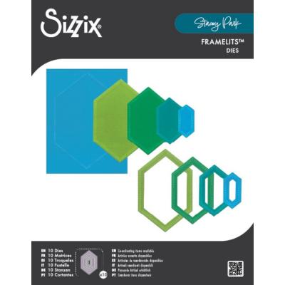 Sizzix Stacey Park Framelits Die - Reversed Belinda Stitched Hexagons