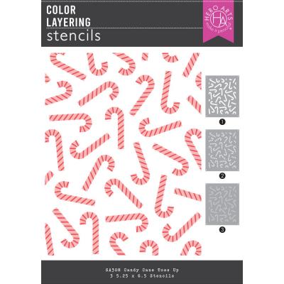 Hero Arts Candy Cane Season Color Layering Stencil - Candy Cane Toss Up